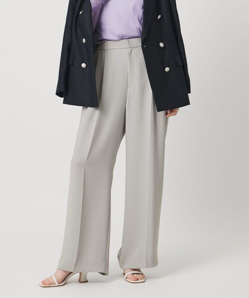 UNITED ARROWS（ユナイテッドアローズ）の「P 2タック ワイドパンツ ‐ウォッシャブル‐（スラックス・レディース・ネイビー/ブラック/ライトブルー/ライラック/グレー系・34/40/36/38）」の2枚目の写真