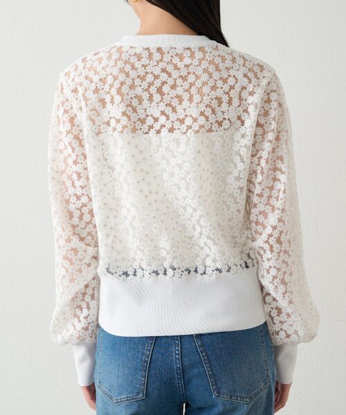 LOUNGEDRESS（ラウンジドレス）の「コクーンスリーブフラワーカーデ（カーディガン/ボレロ・レディース・オフホワイト/ブラック・FREE）」の10枚目の写真