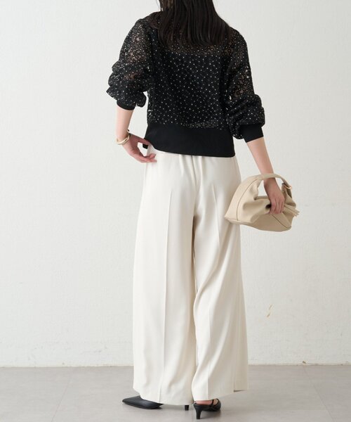 LOUNGEDRESS（ラウンジドレス）の「コクーンスリーブフラワーカーデ（カーディガン/ボレロ・レディース・オフホワイト/ブラック・FREE）」の18枚目の写真