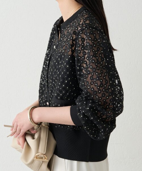 LOUNGEDRESS（ラウンジドレス）の「コクーンスリーブフラワーカーデ（カーディガン/ボレロ・レディース・オフホワイト/ブラック・FREE）」の22枚目の写真