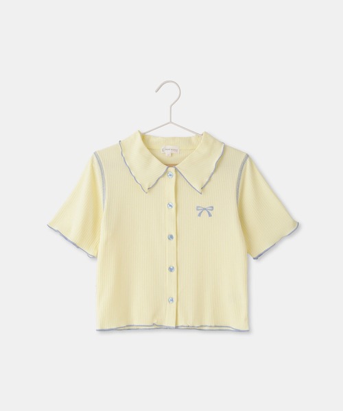 ROPE' PICNIC(ロペピクニック)の「【KIDS/キッズ】テレコ配色メロウカーディガン(カーディガン/ボレロ・キッズ・ネイビー/キナリ・120/140/130)」の3枚目の写真