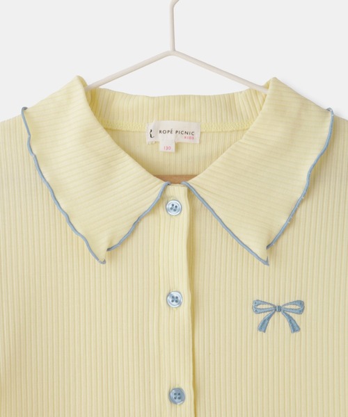 ROPE' PICNIC(ロペピクニック)の「【KIDS/キッズ】テレコ配色メロウカーディガン(カーディガン/ボレロ・キッズ・ネイビー/キナリ・120/140/130)」の5枚目の写真