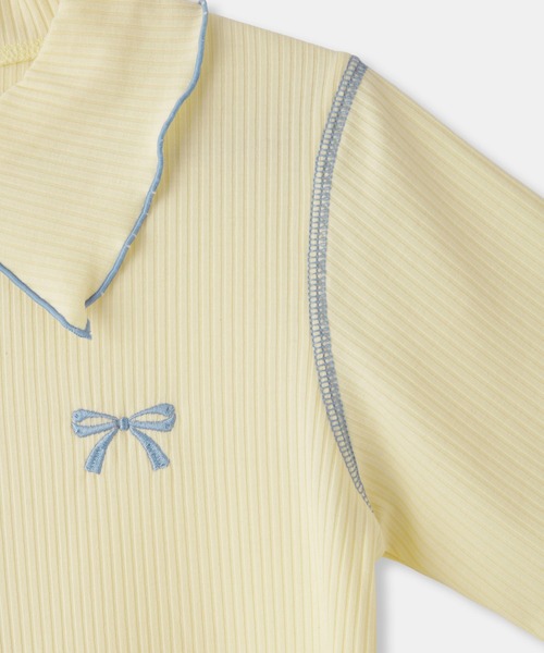 ROPE' PICNIC(ロペピクニック)の「【KIDS/キッズ】テレコ配色メロウカーディガン(カーディガン/ボレロ・キッズ・ネイビー/キナリ・120/140/130)」の7枚目の写真