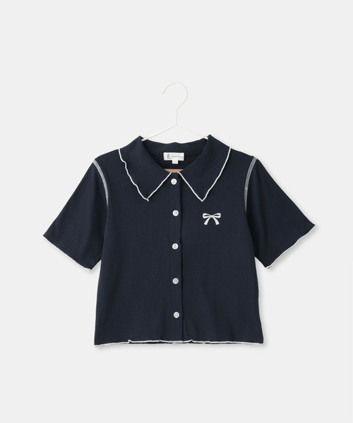 ROPE' PICNIC(ロペピクニック)の「【KIDS/キッズ】テレコ配色メロウカーディガン(カーディガン/ボレロ・キッズ・ネイビー/キナリ・120/140/130)」の14枚目の写真