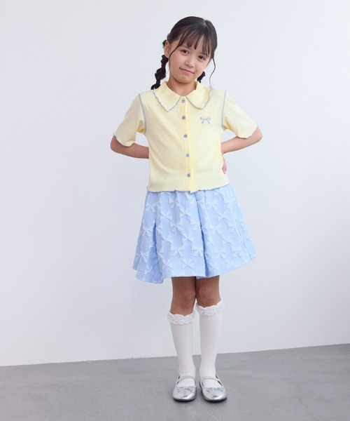ROPE' PICNIC(ロペピクニック)の「【KIDS/キッズ】テレコ配色メロウカーディガン(カーディガン/ボレロ・キッズ・ネイビー/キナリ・120/140/130)」の19枚目の写真