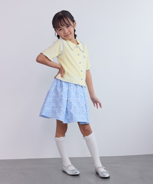 ROPE' PICNIC(ロペピクニック)の「【KIDS/キッズ】テレコ配色メロウカーディガン(カーディガン/ボレロ・キッズ・ネイビー/キナリ・120/140/130)」の20枚目の写真