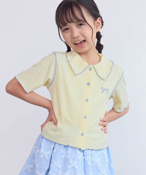 ROPE' PICNIC(ロペピクニック)の「【KIDS/キッズ】テレコ配色メロウカーディガン(カーディガン/ボレロ・キッズ・ネイビー/キナリ・120/140/130)」の21枚目の写真