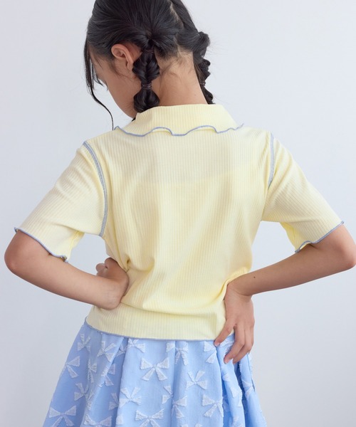 ROPE' PICNIC(ロペピクニック)の「【KIDS/キッズ】テレコ配色メロウカーディガン(カーディガン/ボレロ・キッズ・ネイビー/キナリ・120/140/130)」の22枚目の写真