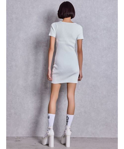 GYDA（ジェイダ）の「GG bijou MOLDハーフスリーブニットワンピース（ワンピース・レディース・ブラック/オフホワイト・FREE）」の12枚目の写真