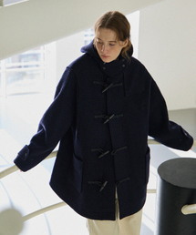HANE（ハネ）の「フードダッフルオーバーウールコート_Navy（チェスターコート）」