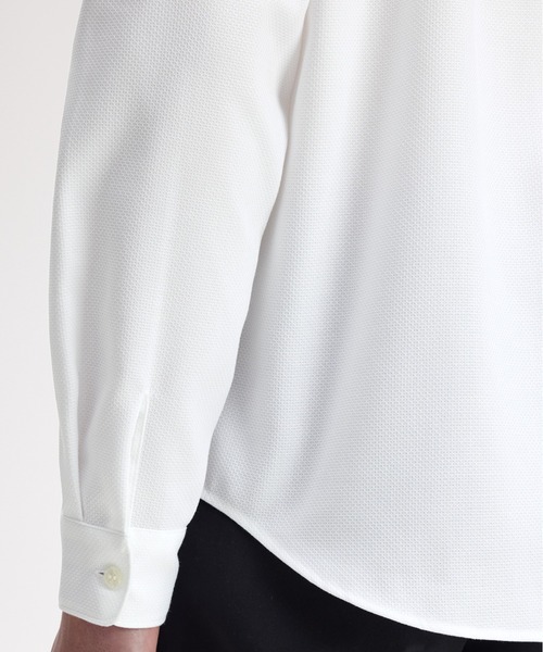 FRED PERRY（フレッドペリー）の「Polo Collar Woven Pique Shirt／ポロカラーウーブンピケシャツ（シャツ/ブラウス・メンズ・ホワイト/ブラック・S/M/L）」の9枚目の写真