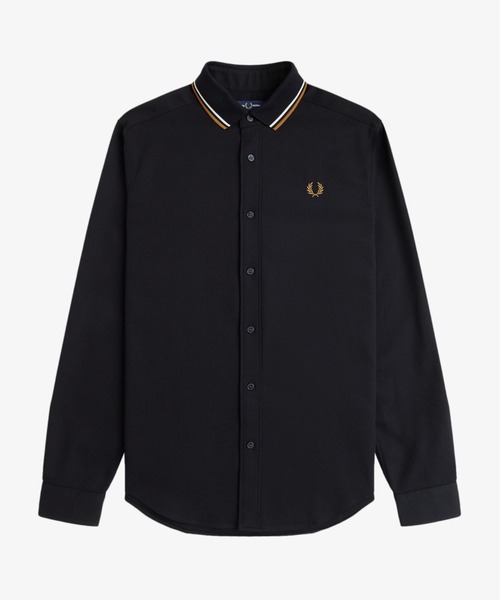 FRED PERRY（フレッドペリー）の「Polo Collar Woven Pique Shirt／ポロカラーウーブンピケシャツ（シャツ/ブラウス・メンズ・ホワイト/ブラック・S/M/L）」の18枚目の写真