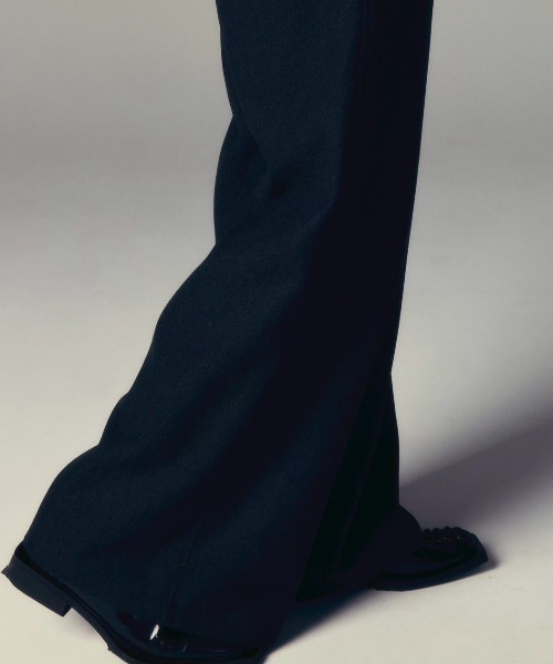 CS】two tuck wool wide trousers / 【シーエス】ツータックウール