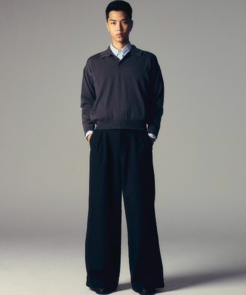 CS(シーエス)の「【CS】two tuck wool wide trousers / 【シーエス】ツータックウールワイドトラウザーズ(その他パンツ・メンズ・ダークグレー・02/01)」の7枚目の写真