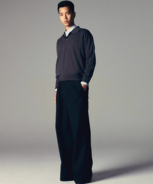 CS(シーエス)の「【CS】two tuck wool wide trousers / 【シーエス】ツータックウールワイドトラウザーズ(その他パンツ・メンズ・ダークグレー・02/01)」の8枚目の写真