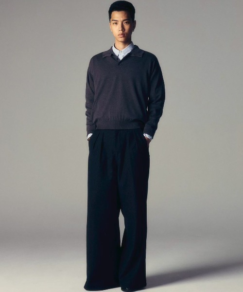 CS(シーエス)の「【CS】two tuck wool wide trousers / 【シーエス】ツータックウールワイドトラウザーズ(その他パンツ・メンズ・ダークグレー・02/01)」の4枚目の写真