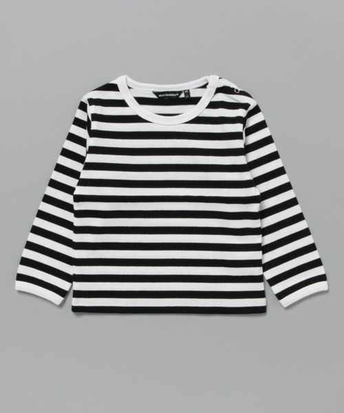 marimekko（マリメッコ）の「Tasaraita / Pitkahiha Neppis（Tシャツ/カットソー・キッズ・ネイビー/ブルー/ブラック/レッド・86/80/74/68/62）」の2枚目の写真