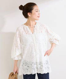 B.C STOCK（ベーセーストック）の「手洗い可   レースチュニック（シャツ/ブラウス）」