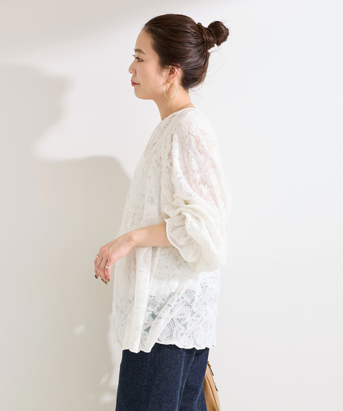 B.C STOCK(ベーセーストック)の「手洗い可 / レースチュニック(シャツ/ブラウス・レディース・ホワイト/ブラック・FREE)」の17枚目の写真