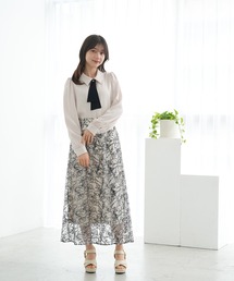 ASTORIA ODIER | フラワー刺繍チュールスカート(スカート)