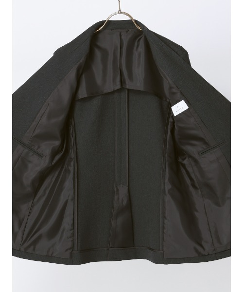 SUIT SQUARE（スーツスクエア）の「ジャケット Vカラー ウォッシャブル ストレッチ シャンブレーツイル 無地 anysy（ノーカラージャケット・レディース・グレー・36(7号)/38(9号)/40(11号)）」の7枚目の写真