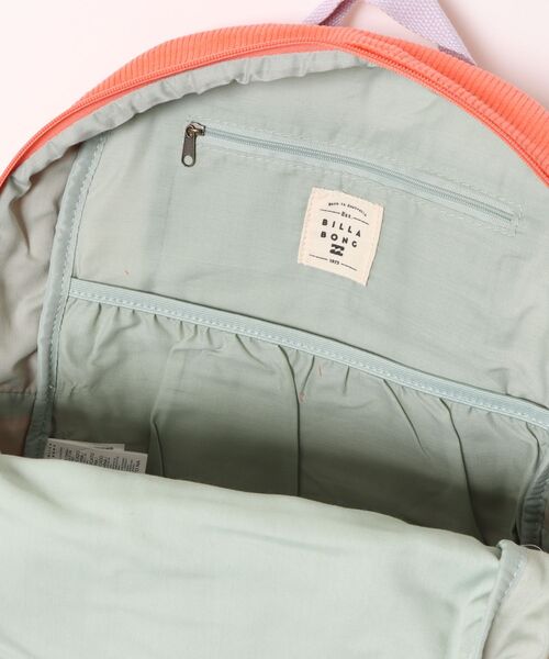 BILLABONG(ビラボン)の「【BILLABONG/ビラボン】SINCE 73 BACKPACK/コーデュロイ バックパック・リュックサック(バックパック/リュック・レディース・グリーン×ピンク・FREE)」の4枚目の写真