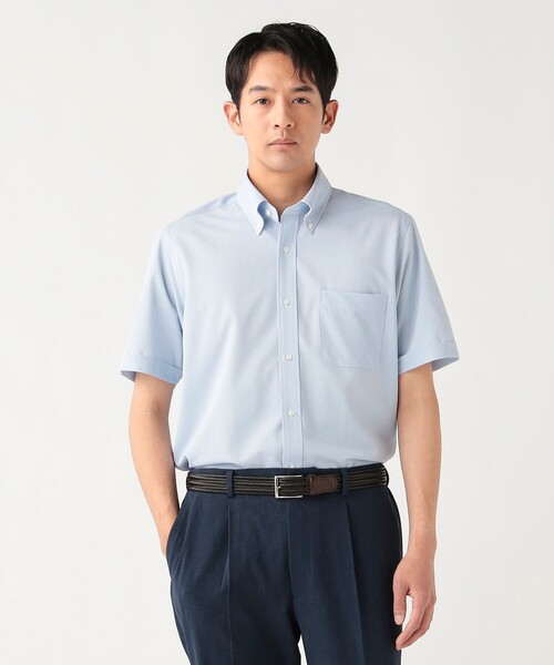 BEAMS HEART(ビームスハート)の「【7/9値下げ】トリコット イージーケア ショートスリーブ ボタンダウンシャツ【クールビズ】(シャツ/ブラウス・メンズ・ホワイト/ブルー/サックスブルー・X-LARGE/SMALL/MEDIUM/LARGE)」の3枚目の写真