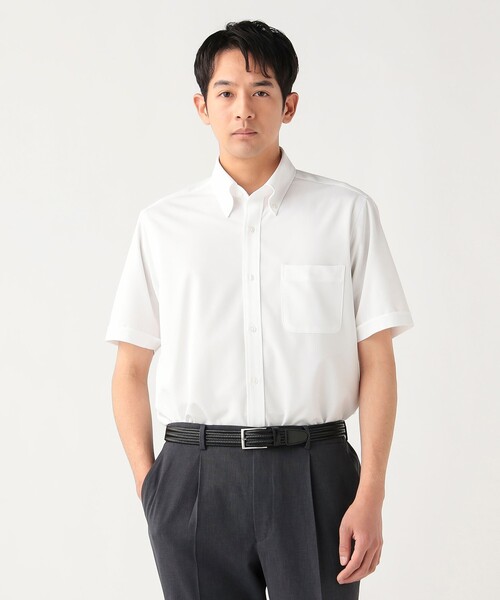 BEAMS HEART(ビームスハート)の「【7/9値下げ】トリコット イージーケア ショートスリーブ ボタンダウンシャツ【クールビズ】(シャツ/ブラウス・メンズ・ホワイト/ブルー/サックスブルー・X-LARGE/SMALL/MEDIUM/LARGE)」の6枚目の写真