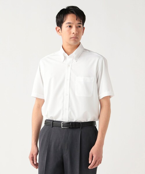 BEAMS HEART(ビームスハート)の「【7/9値下げ】トリコット イージーケア ショートスリーブ ボタンダウンシャツ【クールビズ】(シャツ/ブラウス・メンズ・ホワイト/ブルー/サックスブルー・X-LARGE/SMALL/MEDIUM/LARGE)」の7枚目の写真