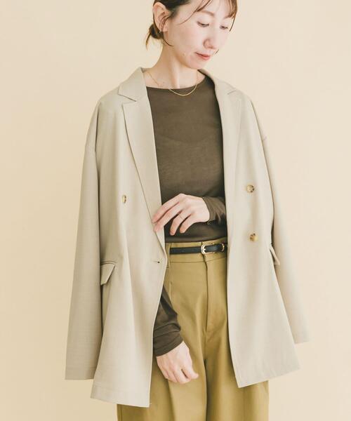 ITEMS URBANRESEARCH(アイテムズ アーバンリサーチ)の「シアーリブロングTシャツ(Tシャツ/カットソー・レディース・ミント/ブラウン/ホワイト・FREE)」の4枚目の写真
