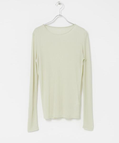 ITEMS URBANRESEARCH(アイテムズ アーバンリサーチ)の「シアーリブロングTシャツ(Tシャツ/カットソー・レディース・ミント/ブラウン/ホワイト・FREE)」の8枚目の写真