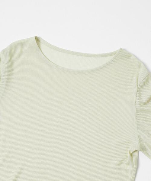 ITEMS URBANRESEARCH(アイテムズ アーバンリサーチ)の「シアーリブロングTシャツ(Tシャツ/カットソー・レディース・ミント/ブラウン/ホワイト・FREE)」の7枚目の写真