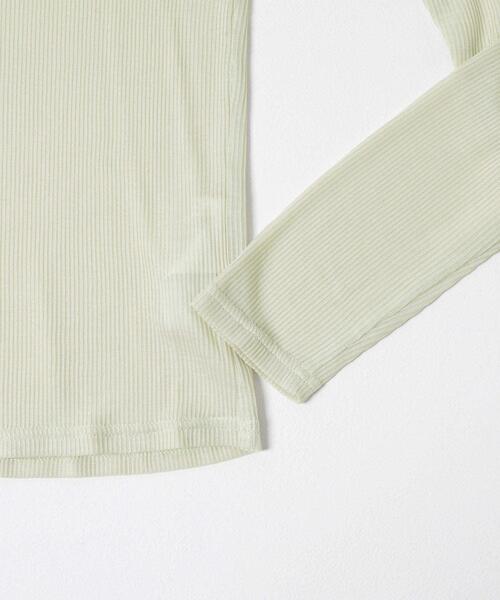 ITEMS URBANRESEARCH(アイテムズ アーバンリサーチ)の「シアーリブロングTシャツ(Tシャツ/カットソー・レディース・ミント/ブラウン/ホワイト・FREE)」の6枚目の写真