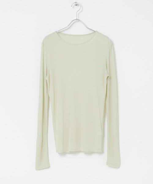 ITEMS URBANRESEARCH（アイテムズ アーバンリサーチ）の「シアーリブロングTシャツ（Tシャツ/カットソー・レディース・ミント/ブラウン/ホワイト・FREE）」の22枚目の写真