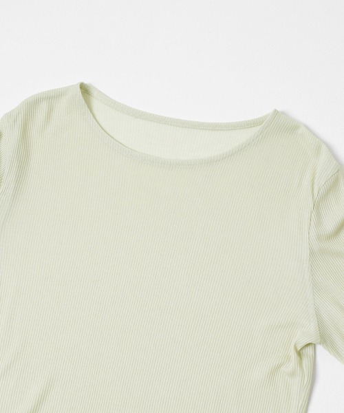 ITEMS URBANRESEARCH（アイテムズ アーバンリサーチ）の「シアーリブロングTシャツ（Tシャツ/カットソー・レディース・ミント/ブラウン/ホワイト・FREE）」の4枚目の写真