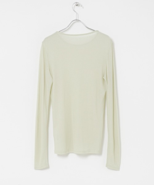 ITEMS URBANRESEARCH（アイテムズ アーバンリサーチ）の「シアーリブロングTシャツ（Tシャツ/カットソー・レディース・ミント/ブラウン/ホワイト・FREE）」の6枚目の写真