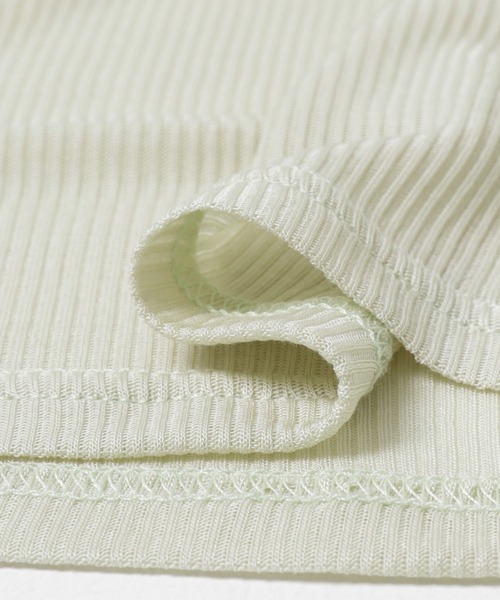 ITEMS URBANRESEARCH（アイテムズ アーバンリサーチ）の「シアーリブロングTシャツ（Tシャツ/カットソー・レディース・ミント/ブラウン/ホワイト・FREE）」の7枚目の写真