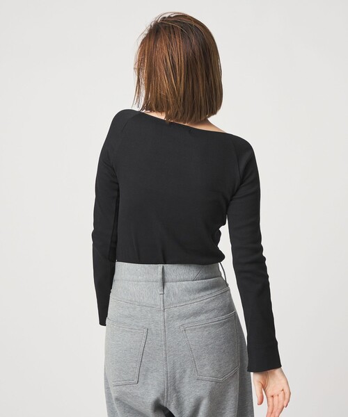 conte（コンテ）の「＜conte＞ボートネック ラグランスリーブカットソー（Tシャツ/カットソー・レディース・ブラック/ダークブラウン/ホワイト・FREE）」の5枚目の写真