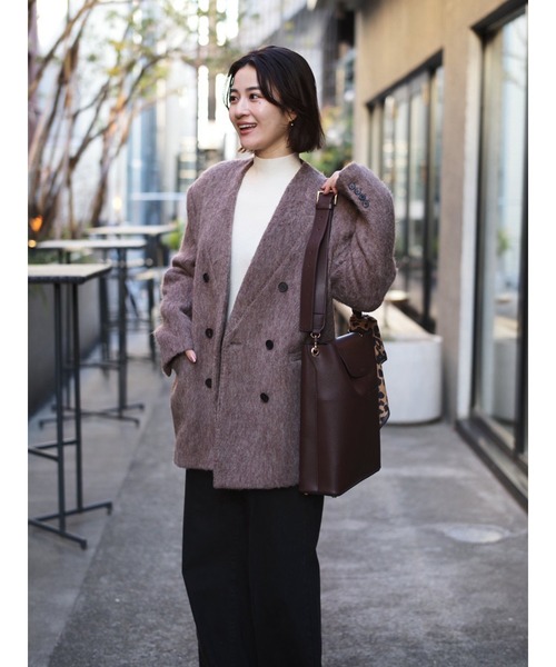 TONAL（トーナル）の「《14inchPC/A4対応/パスケース付》フェイクレザーTallトートバッグ（トートバッグ・レディース・ブラック/ブラウン/ベージュ・FREE）」の8枚目の写真