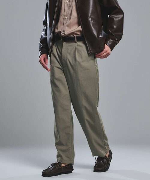 ナイロンオックス 1プリーツ W3 ワイドパンツ -撥水-（その他パンツ