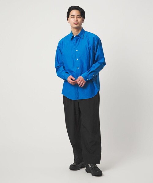 green label relaxing(グリーンレーベルリラクシング)の「ナイロンオックス 1プリーツ W3 ワイドパンツ -撥水-(その他パンツ・メンズ・ブラック/ダークグレー/モカ・L/M/S/XL)」の8枚目の写真