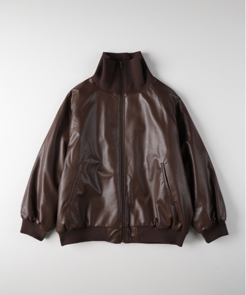 Right-on（ライトオン）の「【HONEYSUCKLE ROSE】フェイクレザーブルゾン (リブネック / ブラック×ブラウン / 大人カジュアル)（ブルゾン・レディース・ブラウン/ブラック・S/M/L）」の17枚目の写真