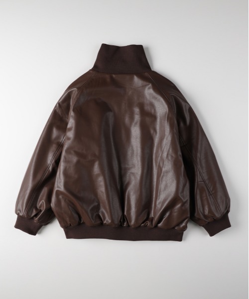 Right-on（ライトオン）の「【HONEYSUCKLE ROSE】フェイクレザーブルゾン (リブネック / ブラック×ブラウン / 大人カジュアル)（ブルゾン・レディース・ブラウン/ブラック・S/M/L）」の18枚目の写真