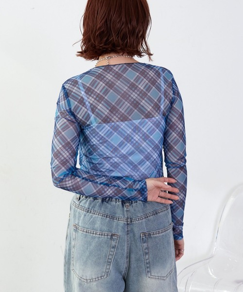 mul.(ムル)の「チェックシアーカットソー(Tシャツ/カットソー・レディース・ピンク/ブルー・FREE)」の22枚目の写真