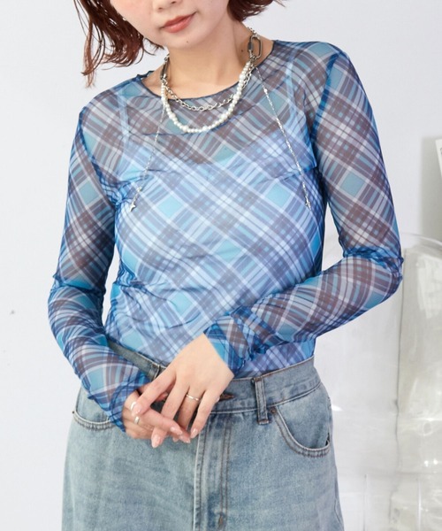 mul.(ムル)の「チェックシアーカットソー(Tシャツ/カットソー・レディース・ピンク/ブルー・FREE)」の18枚目の写真