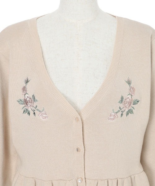 an another angelus（アンアナザーアンジェラス）の「ローズ刺繍ペプラムニットカーディガン（カーディガン/ボレロ・レディース・ピンクベージュ/ミント・FREE）」の20枚目の写真