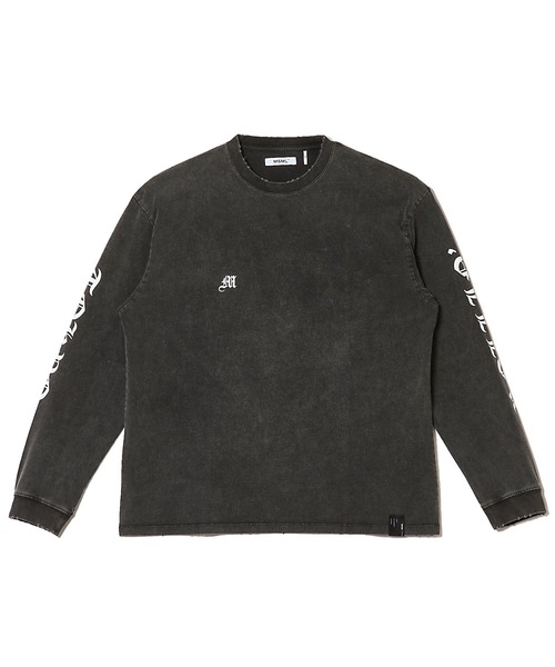 MSML(エムエスエムエル)の「OLD ENGLISH LONG SLEEVE T SHIRT(Tシャツ/カットソー・メンズ・ブラック・M/L/XL)」の2枚目の写真