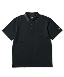 HLNA（エイチエルエヌエー）の「【NEW ERA】 半袖 ポロシャツ 鹿の子 ゴルフ S/S Polo Shirt GF SS KANOKO POLO COLLAR LOGO BLK（ポロシャツ）」