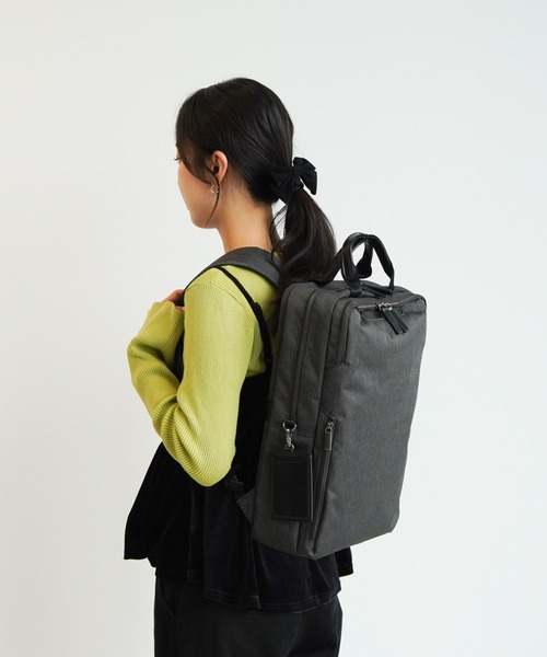 ace.（エース）の「ビジネスリュック フィッテムヘザー 15L A4サイズ 14インチPC メランジ素材 20112（ビジネスバッグ・レディース・グレー/ブラック・FREE）」の17枚目の写真