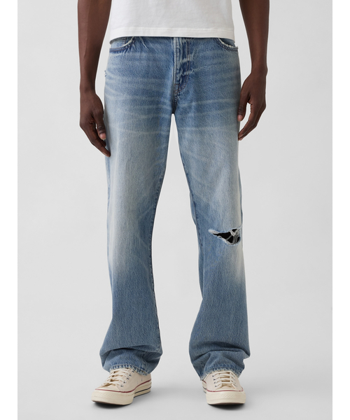 GAP(ギャップ)の「リラックスフィット ストレートデニム(デニムパンツ・メンズ・インディゴブルー・34W 32L/32W 30L/31W 32L/31W 30L/30W 30L/29W 30L/28W 30L/32W 32L/33W 32L/36W 32L)」の1枚目の写真